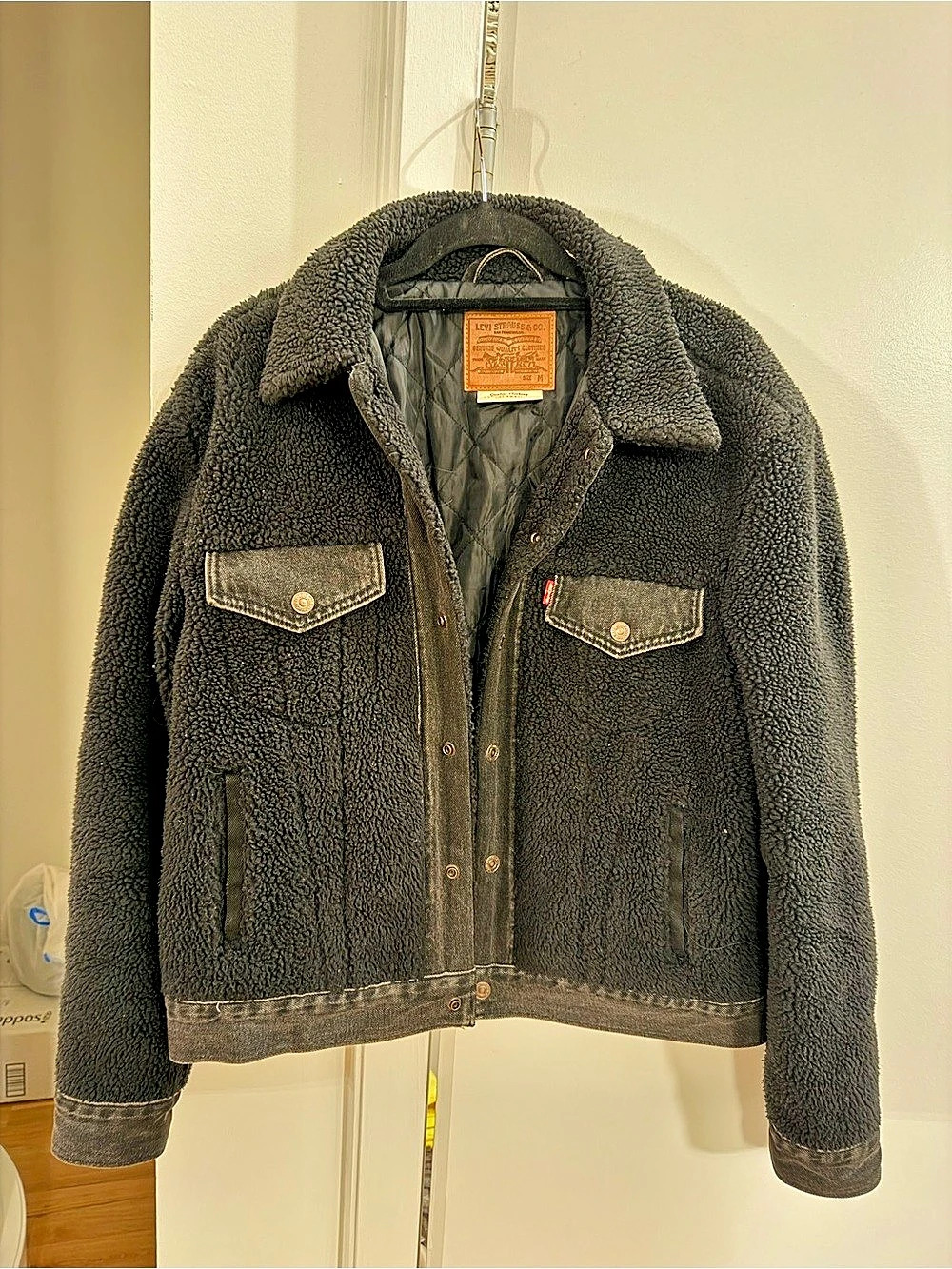 Levi's Premium Sherpa Trucker Jacket Black Sherpa Jacket Size Medium